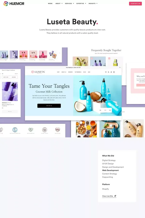 Luseta Beauty Website Redesign - Huemor