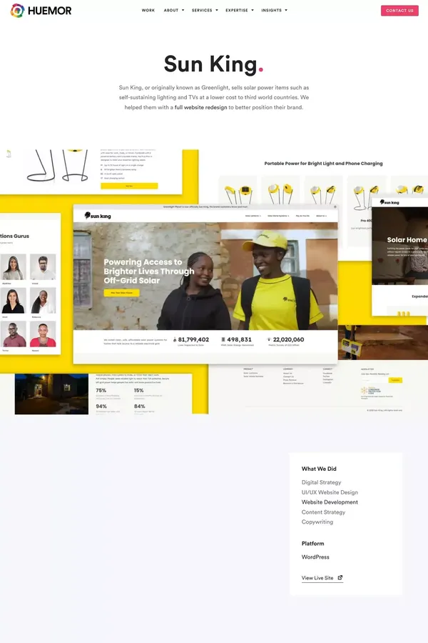 Sun King Website Redesign - Huemor