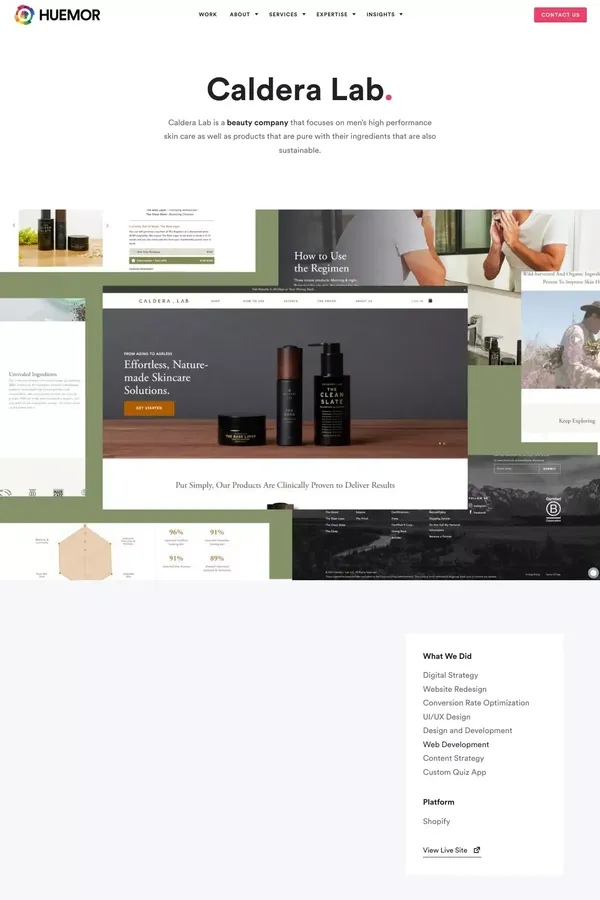 Caldera Lab Website Redesign - Huemor