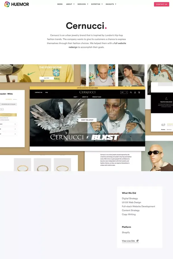 Cernucci Website Redesign - Huemor