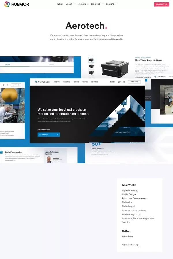 Website Redesign Case Study for Aerotech - Huemor