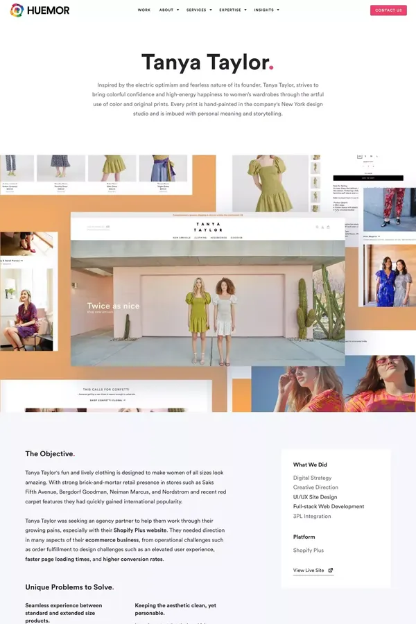 CRO & Website Redesign Case Study for Tanya Taylor – Huemor