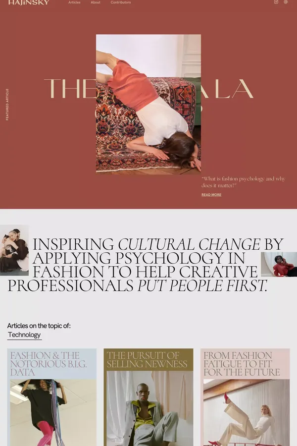 Home — HAJINSKY Magazine - Blog design inspiration