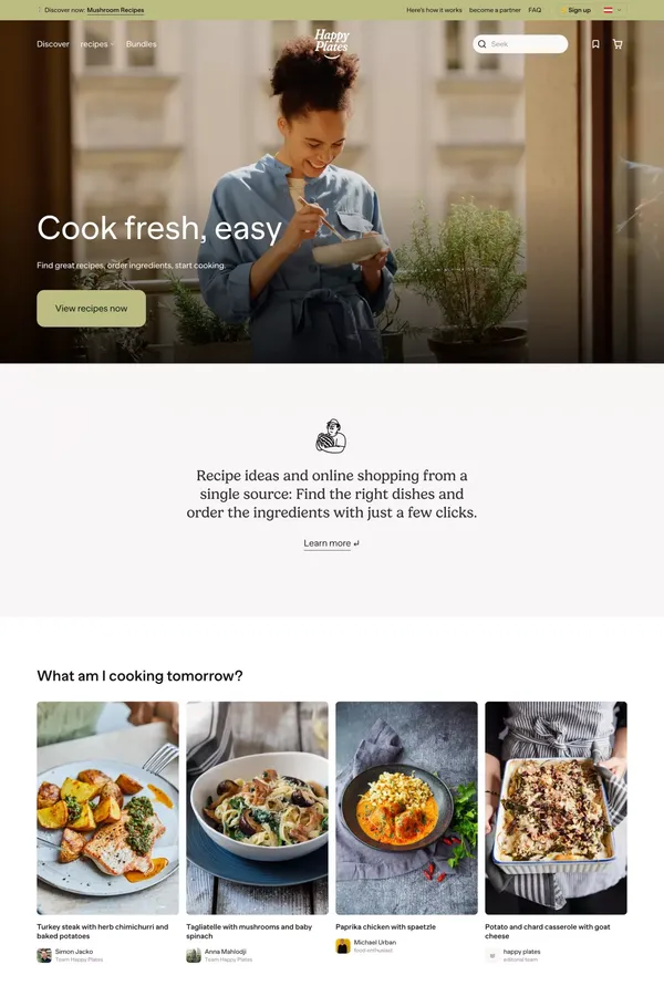 Frisch kochen, ganz einfach | Happy Plates - Blog design inspiration