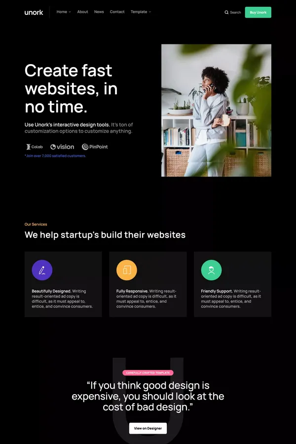 Unork - Webflow Ecommerce website template - Template design inspiration