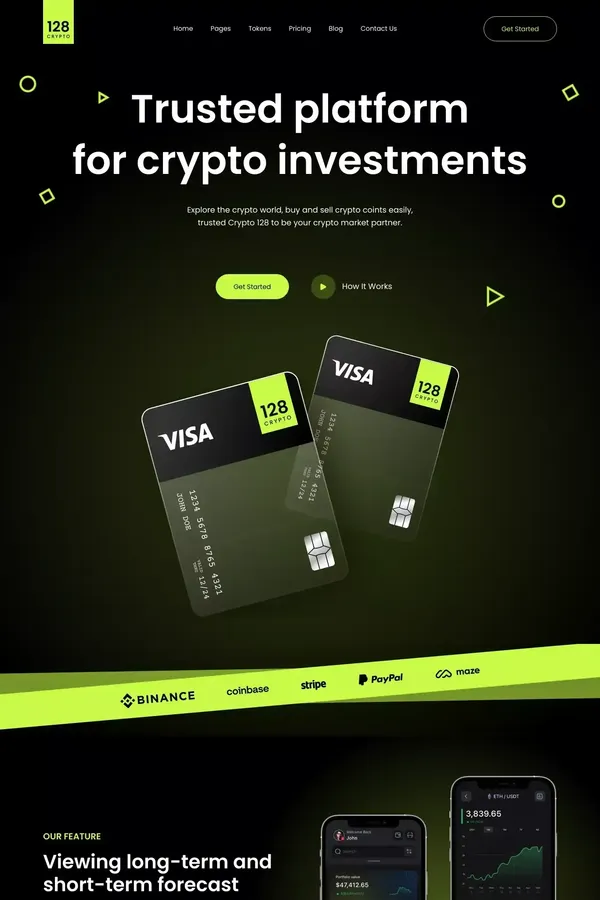 Crypto 128 - Webflow HTML website template - Template design inspiration