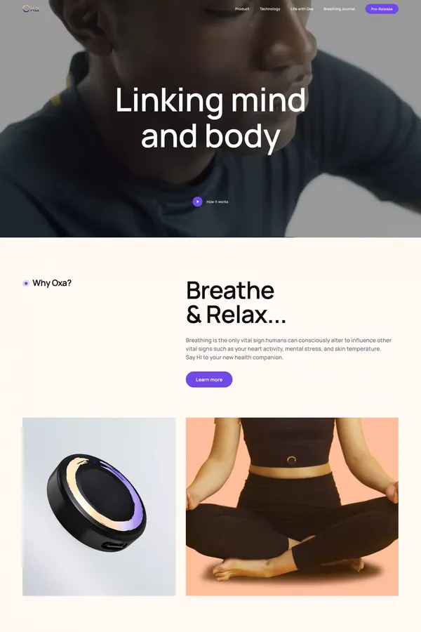 Oxa | Your Health Companion - Landing design inspiration