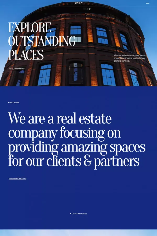 Domum - Real Estate Responsive Website Template - Template design inspiration