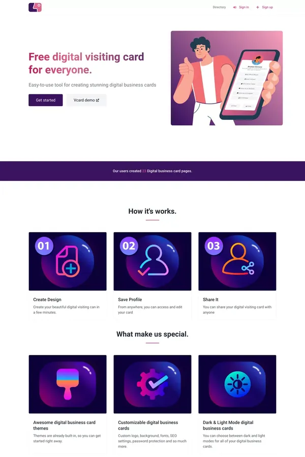 Create Digital Visiting Card Online Free - 4qr.me - website design inspiration