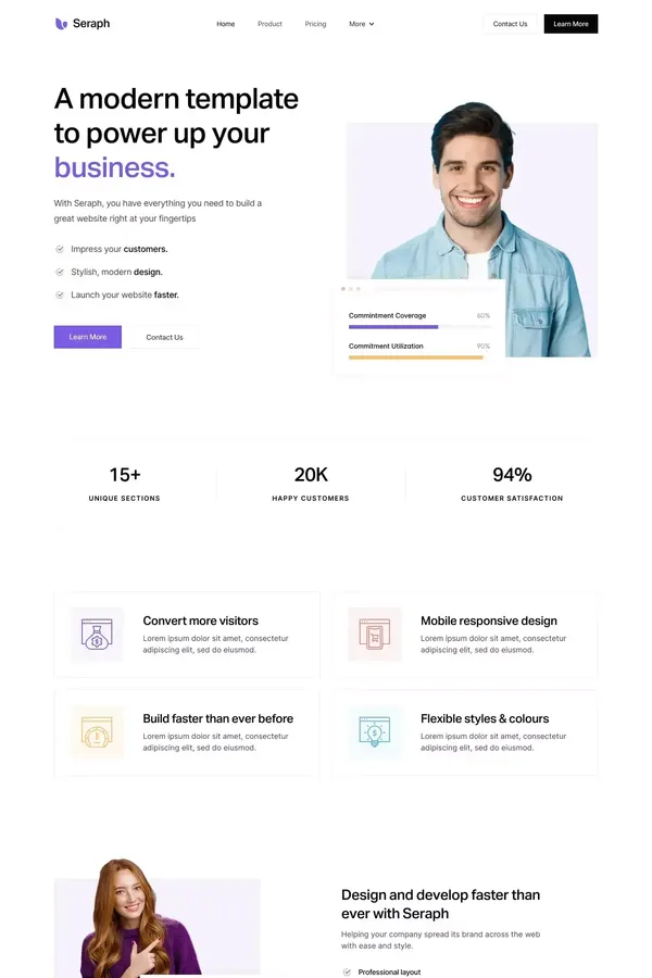 Seraph - Webflow HTML website template - Template design inspiration