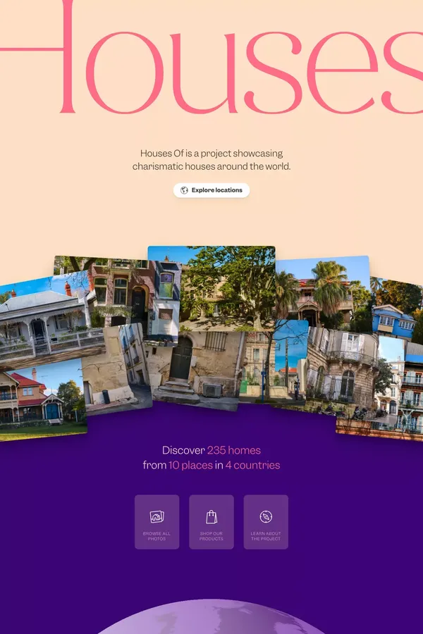 Houses Of The World - Landing design inspiration