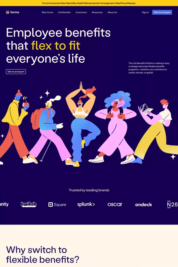 Forma | Employee benefits that flex to fit everyone’s life - Landing design inspiration