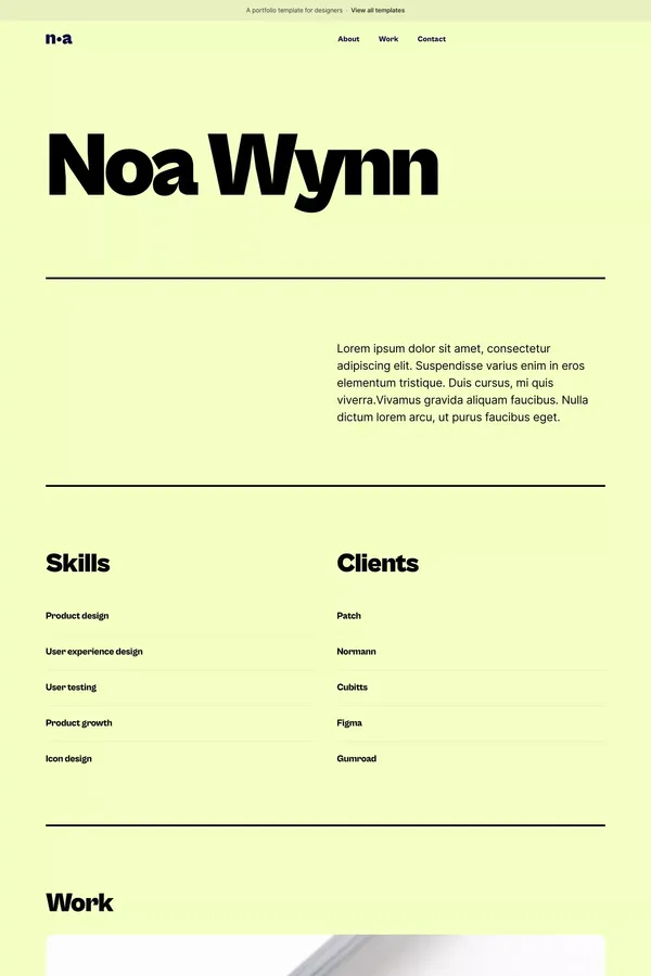 Noa · Webflow HTML website template