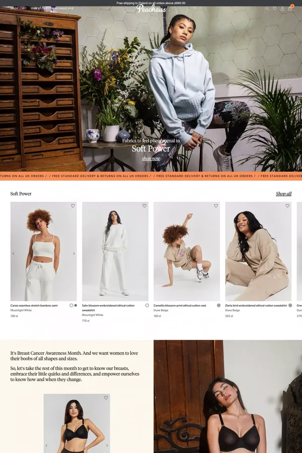 Peachaus - Ecommerce design inspiration