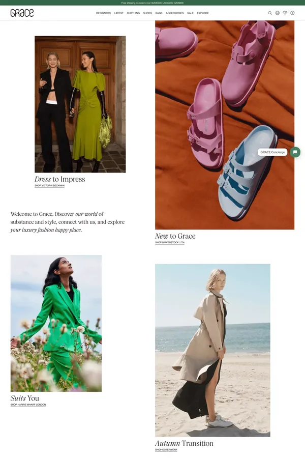 Grace Melbourne | Women's Luxury Fashion | Official Store - Ecommerce design inspiration