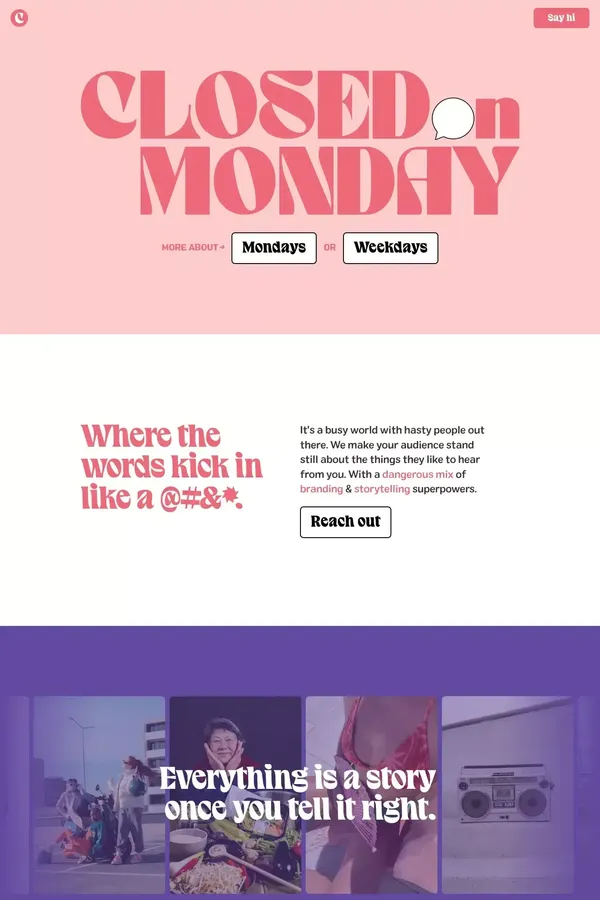 Closed On Monday: Where words matter