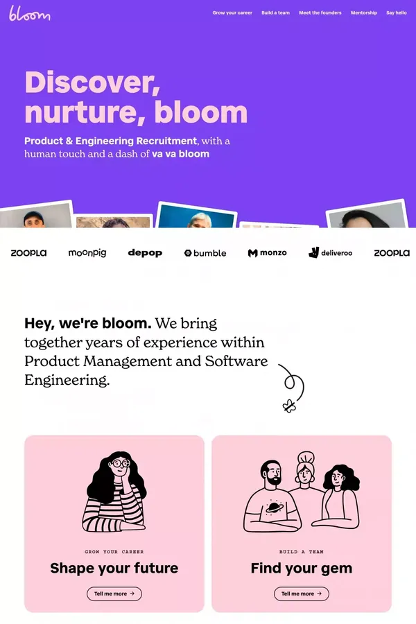 bloom - Landing design inspiration