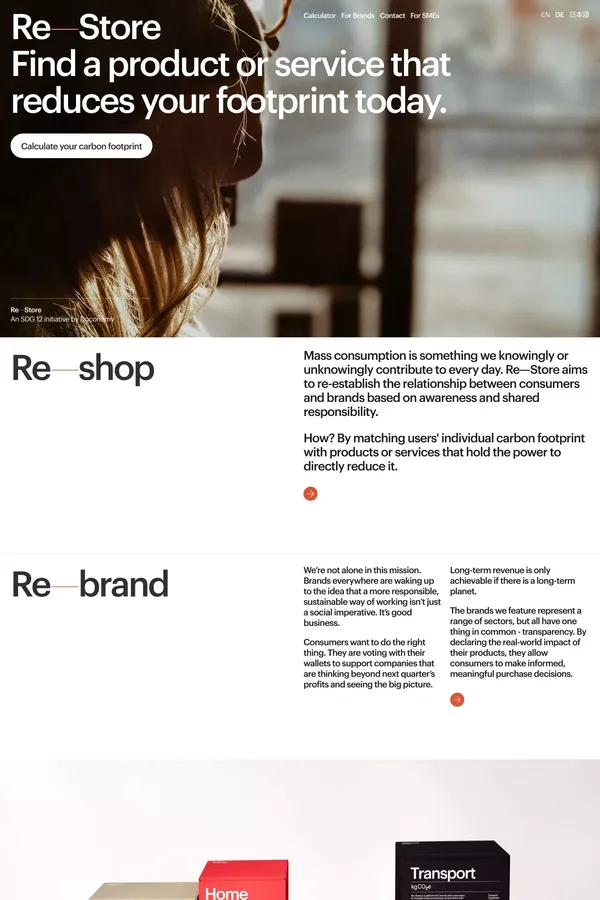 Re—Store - Landing design inspiration