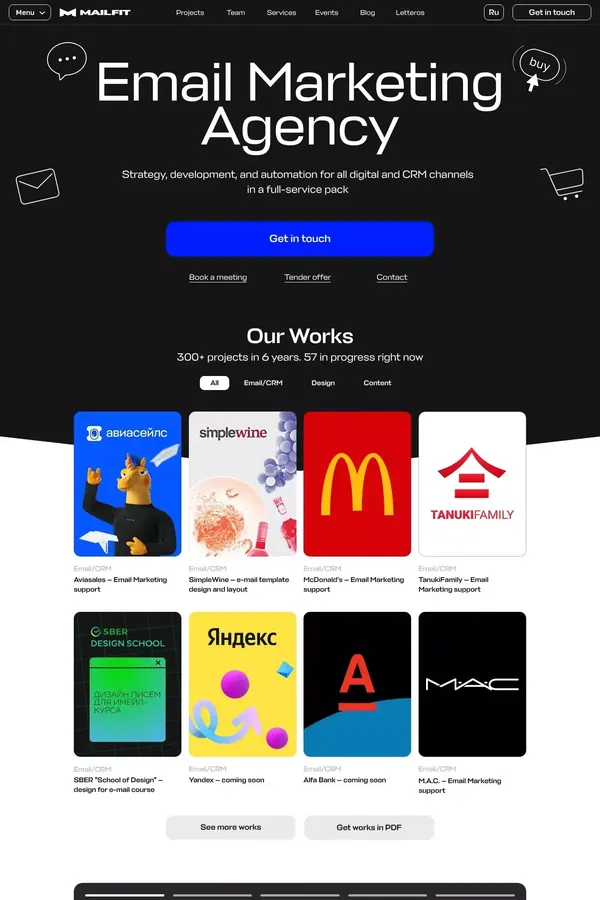 Mailfit — CRM marketing agency - website design inspiration