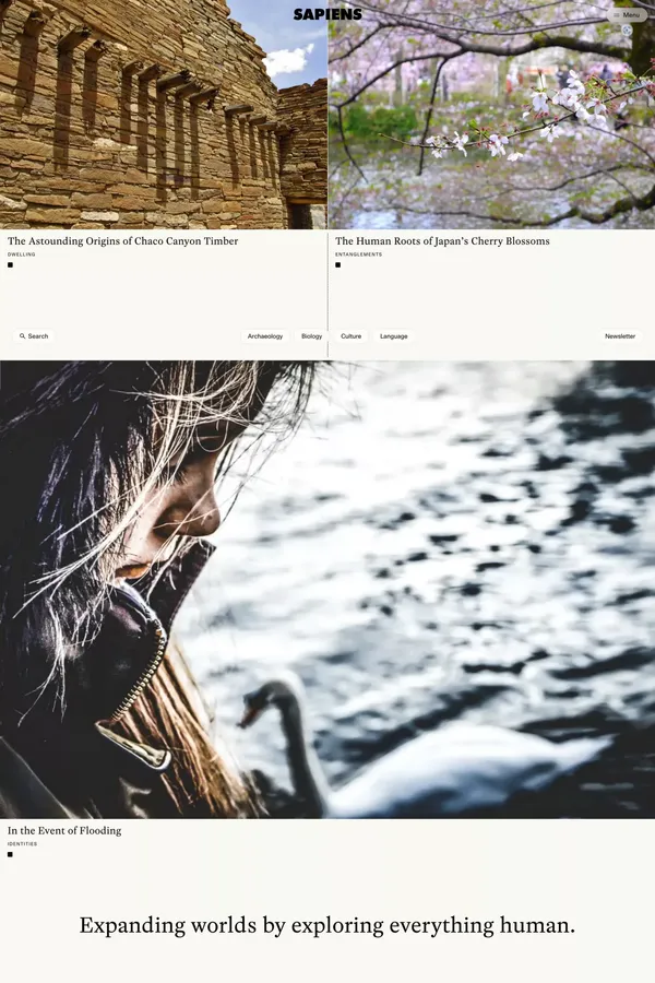 SAPIENS – Anthropology Magazine - Blog design inspiration