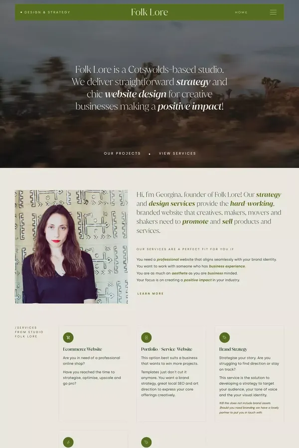 Home | Studio Folk Lore Website Design