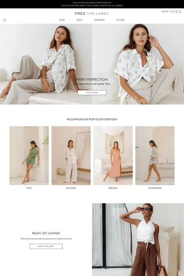 Free The Label – FreeTheLabel - Ecommerce design inspiration