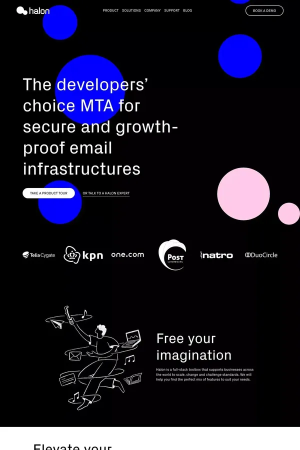 Halon: the secure, modern and growth-proof MTA (mail transfer agent) - Landing design inspiration