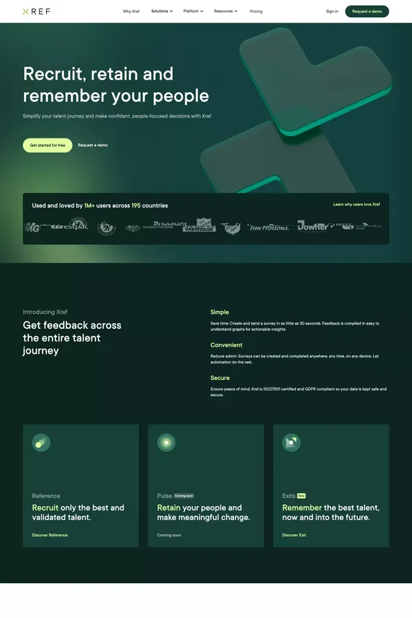 Xref | Most trusted online employment checking platform - Landing design inspiration