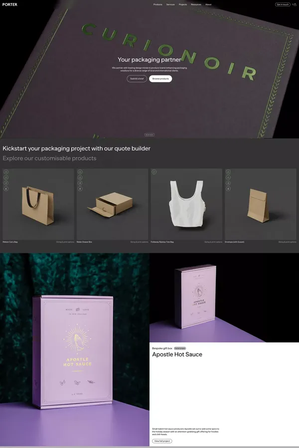 Porter Packaging | Porter Packaging - Portfolio design inspiration