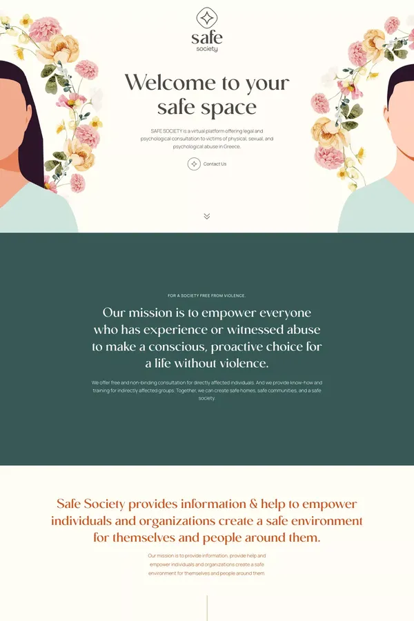 Safe Society - Platform for Legal & Psychological Consultation - website design inspiration