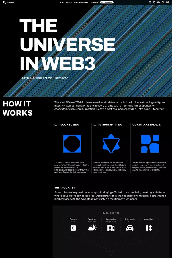 Acurast • The Universe in Web3 - Landing design inspiration