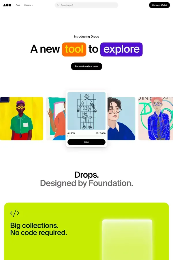 Drops | Foundation - Landing design inspiration