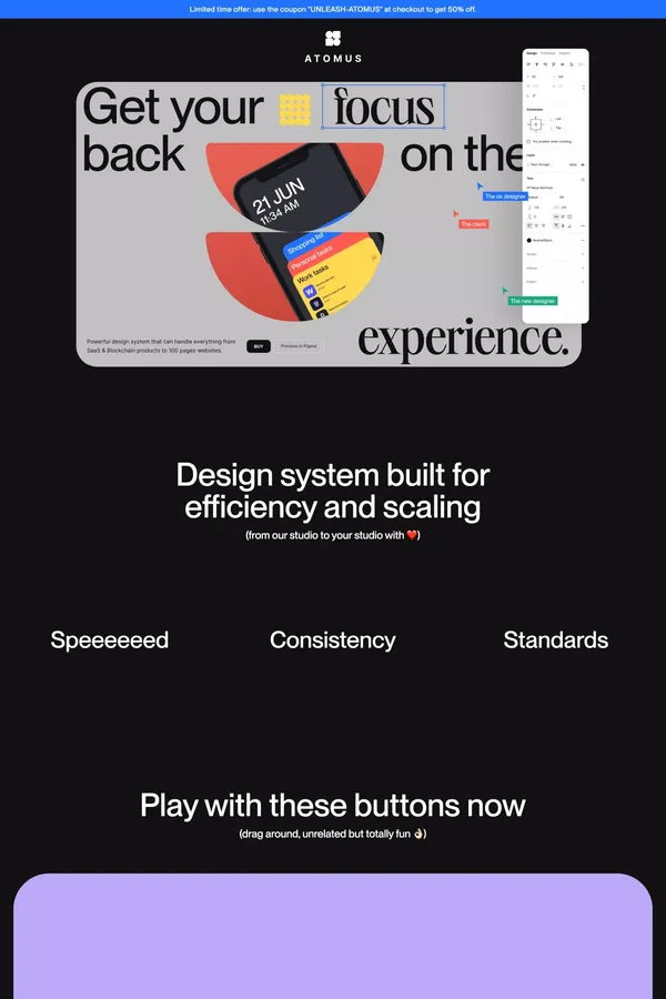 Atomus® — Design System for Figma - Landing design inspiration