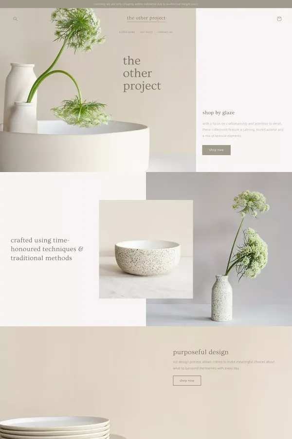The Other Project Ceramics - Ecommerce design inspiration