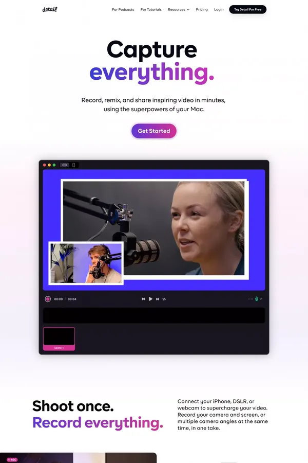 Detail â Capture everything - Landing design inspiration