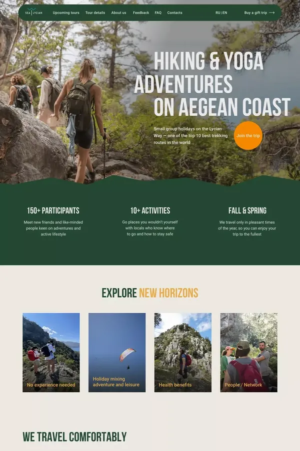 Sea the Lycian — Hiking & Yoga adventures - Landing design inspiration