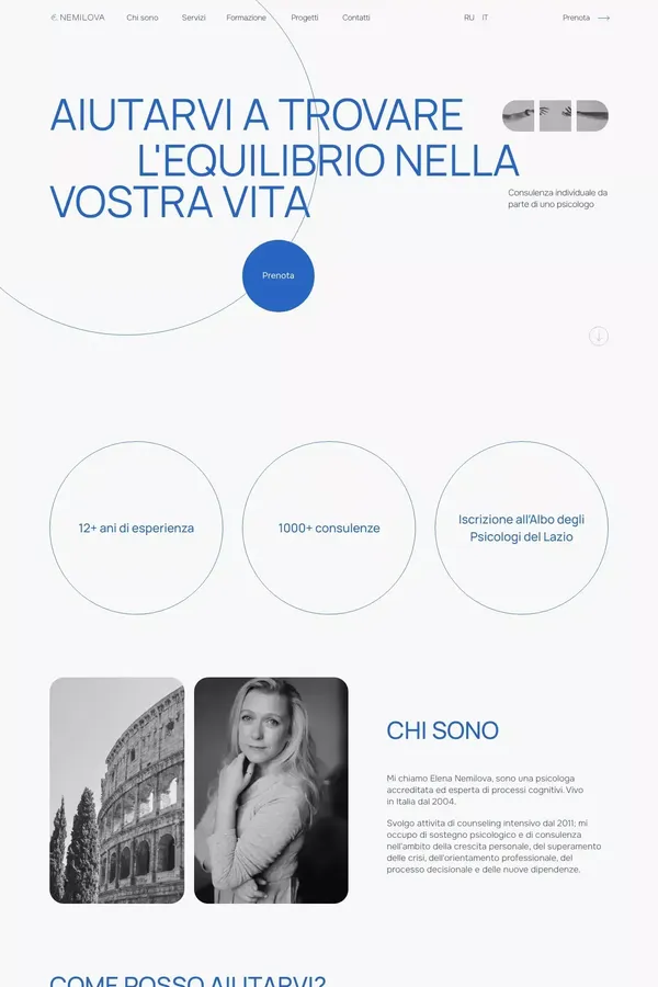 Elena Nemilova Italiano - Landing design inspiration