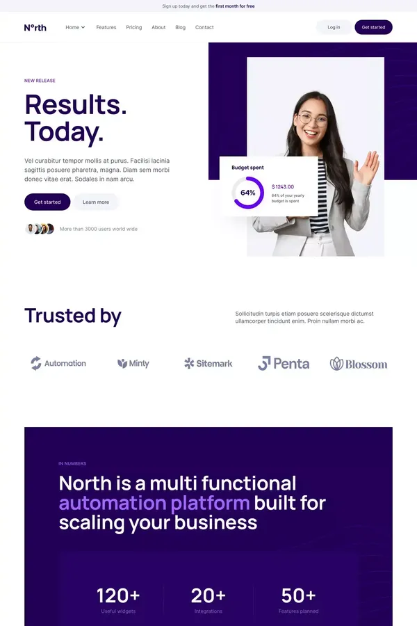 North - Webflow HTML website template - Template design inspiration