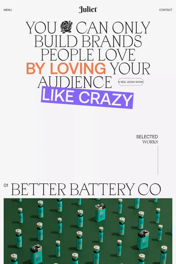 Juliet Creative - Portfolio design inspiration