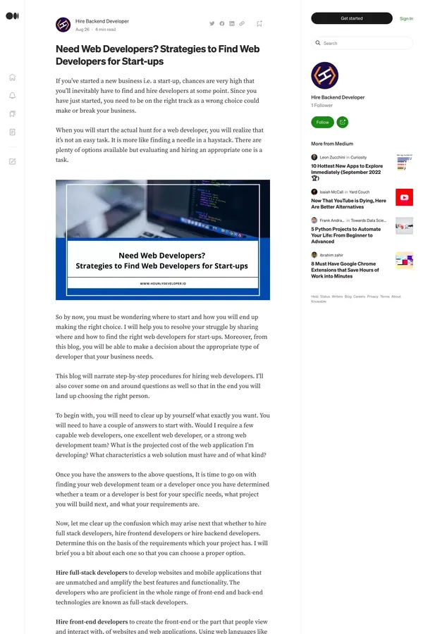 Medium - Blog Post design inspiration