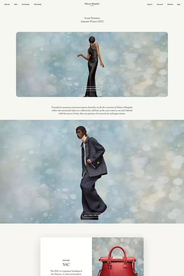 Official Maison Margiela Boutique | Clothing, Shoes &amp; Accessories - Ecommerce design inspiration