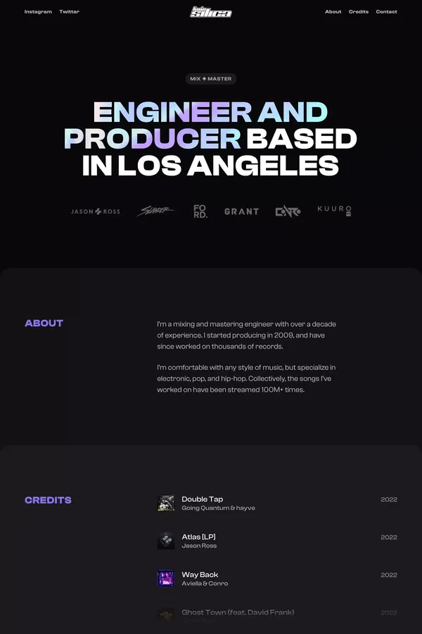 Twin Silica · Engineer and Producer Based in LA