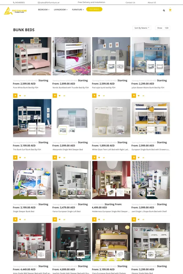 Modern Bunk Beds Dubai | Buy Loft Bed - FSH Furniture - Product listing design inspiration