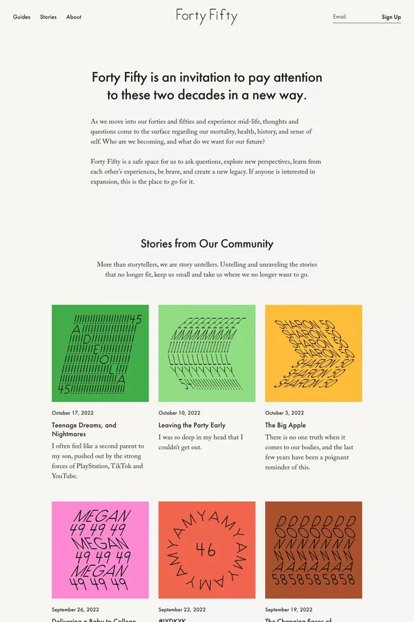 Forty Fifty Women - Blog design inspiration