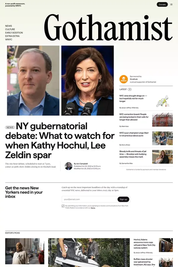 Gothamist: New York City Local News, Food, Arts & Events - Blog design inspiration