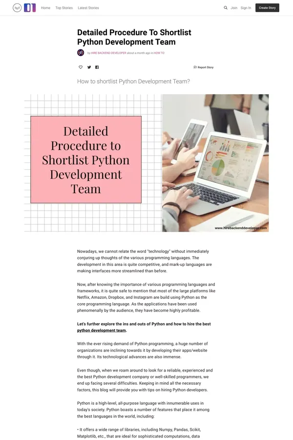 Detailed Procedure To Shortlist Python Development Team

 | 01 - Blog Post design inspiration