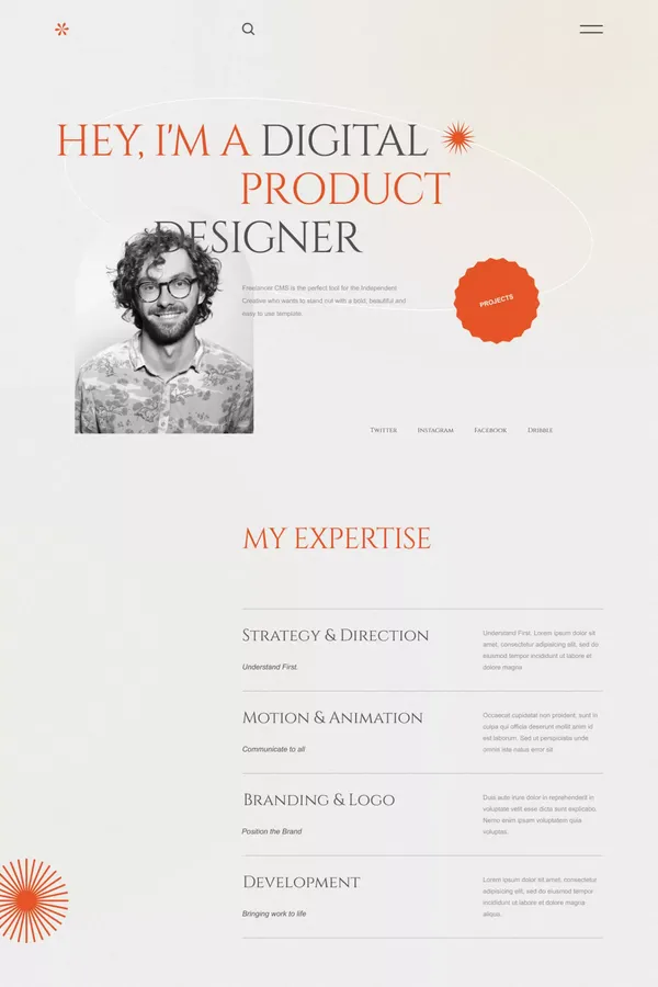 Like on paper - Portfolio Responsive Website Template - Template design inspiration