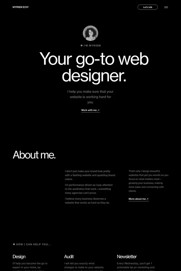 Brand Strategist & Web Designer | Myriem ech' - Portfolio design inspiration