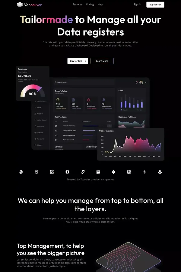 Vancouver - Webflow HTML website template - Template design inspiration