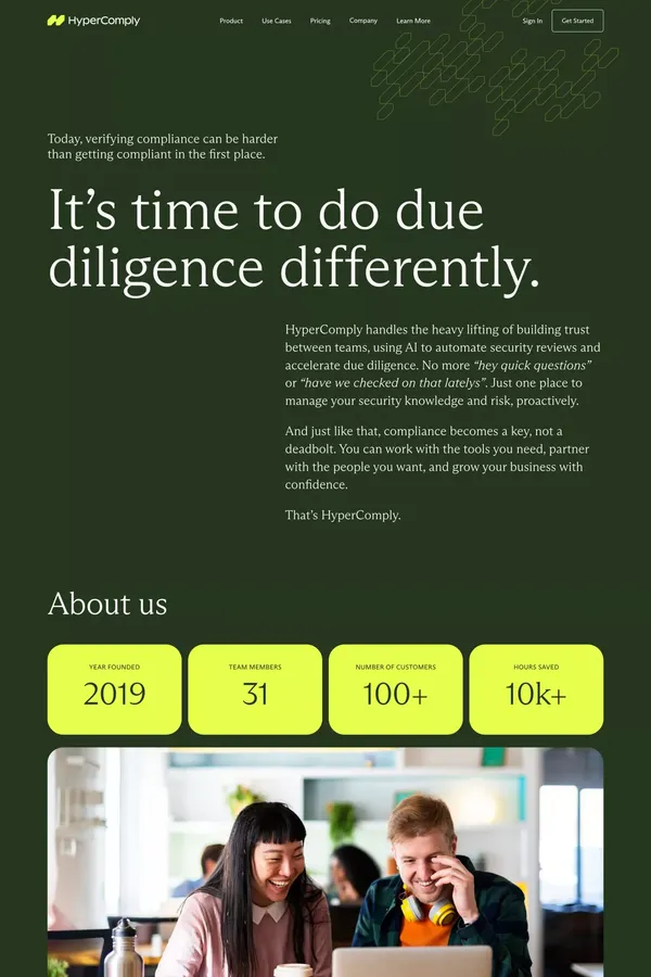 Meet the team behind HyperComply - About Us  design inspiration